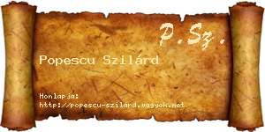 Popescu Szilárd névjegykártya